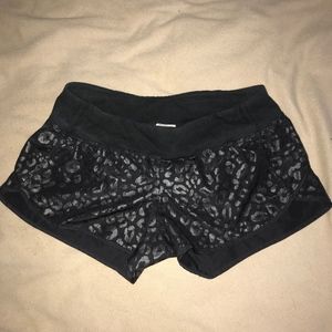 VS PINK Black Leopard Print Shorts